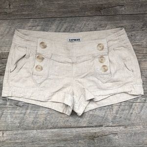 Express Low Rise Linen/cotton shorts